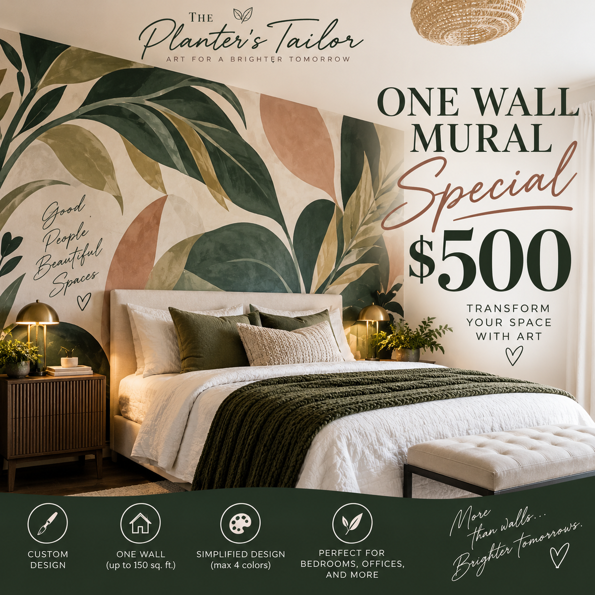 One Wall Mural | $500 Special | Design Consultation