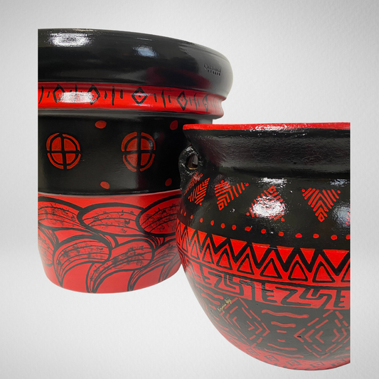 "Rooted in Rhythm" — Hand-Painted Planter Duo | 2021